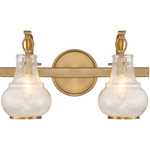 Adams Bathroom Vanity Light - Warm Brass / White Strie