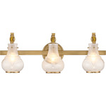 Adams Bathroom Vanity Light - Warm Brass / White Strie