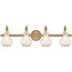 Adams Bathroom Vanity Light - Warm Brass / White Strie