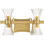 Bennington Bathroom Vanity Light - Warm Brass / Clear