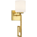 Quatrain Wall Sconce - True Gold / White Opal