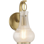 Adams Wall Sconce - Warm Brass / White Strie