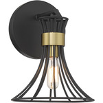 Breur Wall Sconce - Matte Black / Warm Brass / Matte Black