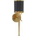 Quincy Wall Sconce - Warm Brass / Matte Black