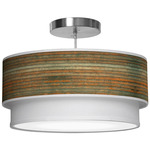 Luther Pendant - Brushed Nickel / Horizontal Plank Photo Veneer