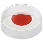 Eclipse Ceiling Light - Red / Frosted