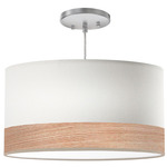 Half N Half Pendant - Natural Veneer / White