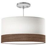 Half N Half Pendant - Walnut Stained Veneer / White