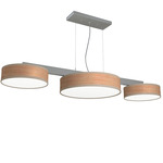 Dexter Linear Pendant - Nickel / Natural Veneer