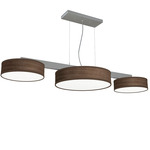 Dexter Linear Pendant - Nickel / Walnut Stained Veneer