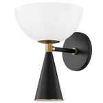 Payson Wall Light - Patina Brass / Black / Opal