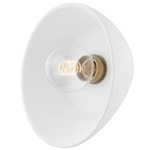 Moraga Wall Light - Patina Brass / White