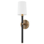 Belvedere Wall Light - Patina Brass/ Black / White