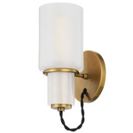 Lincoln Wall Light - Patina Brass / Etched Glass
