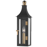 Wes Outdoor Wall Sconce - Patina Brass / Clear