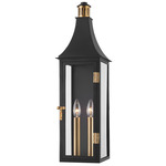 Wes Outdoor Wall Sconce - Patina Brass / Clear