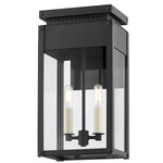 Braydan Outdoor Wall Light - Textured Black / Clear