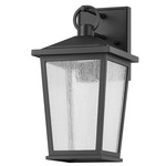 Soren Outdoor Wall Light - Textured Black / Clear Seeded