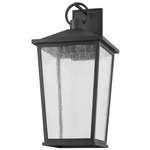 Soren Outdoor Wall Light - Textured Black / Clear Seeded