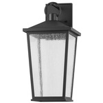 Soren Outdoor Wall Light - Textured Black / Clear Seeded