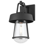 Brady Outdoor Wall Light - Textured Black / Clear