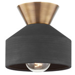 Covina Ceiling Light - Patina Brass / Black