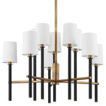 Belvedere Chandelier - Patina Brass/ Black / White