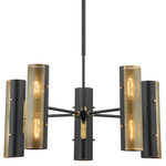 Mikka Chandelier - Patina Brass/ Black