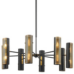 Mikka Chandelier - Patina Brass/ Black