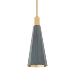 Huntley Long Pendant - Patina Brass / Verdegris