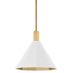 Huntley Pendant - Patina Brass / White