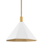 Huntley Pendant - Patina Brass / White