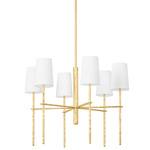 River Chandelier - Vintage Gold Leaf / White