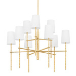 River Chandelier - Vintage Gold Leaf / White