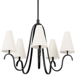 Melor Chandelier - Forged Iron / Off White