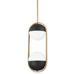 Willard Pendant - Patina Brass / Black / Opal