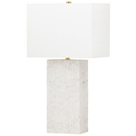 Seismic Table Lamp - White Marble / White