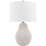 Crater Table Lamp - White / White