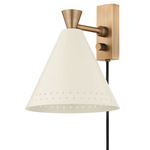 Marvin Plug-In Wall Light - Patina Brass / Sand
