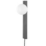 Brisbane Plug-In Wall Light - Graphite / Opal