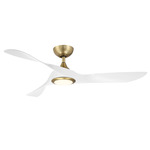Swirl Smart Ceiling Fan with Light - Soft Brass / Matte White