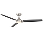 Zelda Smart Ceiling Fan with Light - Brushed Nickel / Matte Black