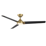 Zelda Smart Ceiling Fan with Light - Soft Brass / Matte Black