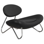 Meadow Lounge Chair - Chrome / Dunes Black Leather