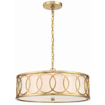 Graham Chandelier - Antique Gold / White Linen