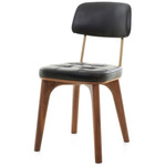 Utility U Chair - Natural Walnut / Bellagio Black Leather