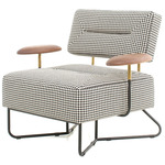 QT Lounge Chair - Walnut / Houndstooth Grid