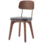Utility V Chair - Natural Walnut / Bellagio Black Leather
