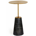 Bund Side Table - Black Marble / Antique Gold