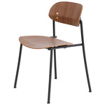 Ori Dining Chair - Black / Natural Walnut